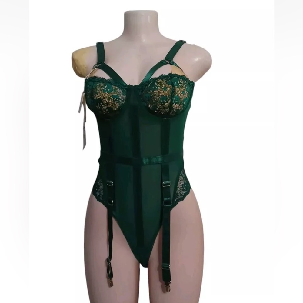 Sexy Lace Lingerie Bodysuit Babydoll Sleepwear Green